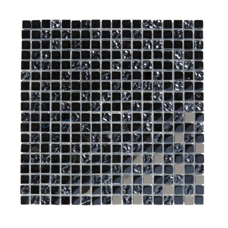 Mozaika metalowo-szklana Colours Milaino czarna 30 x 30 cm błyszcząca