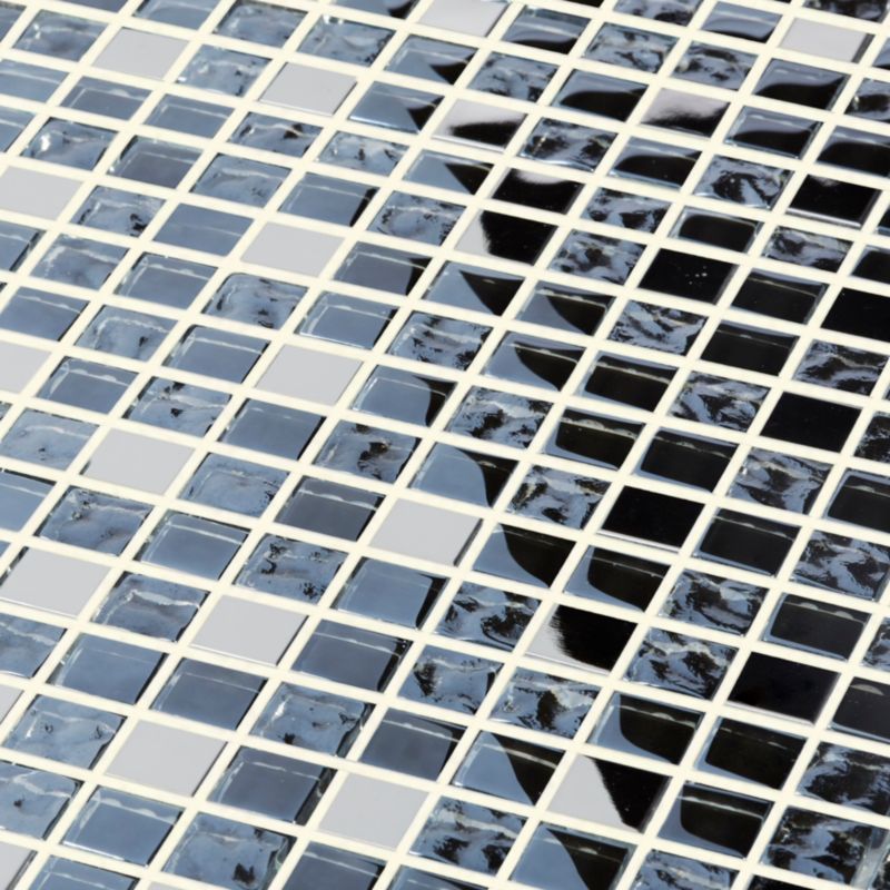 Mozaika metalowo-szklana Colours Milaino czarna 30 x 30 cm błyszcząca