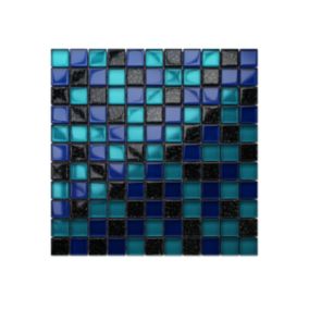 Mozaika szklana Ilcom aurora - turkus, kobalt, nero brokat 30x30cm  1 szt.