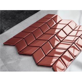 Mozaika szklana Ilcom chevron romb copper rose metallic 26.5 x 30.5 cm 1 szt.