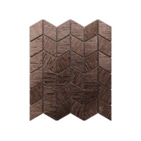 Mozaika szklana Ilcom chevron romb copper rose metallic struktura 26.5 x 30.5 cm 1 szt.