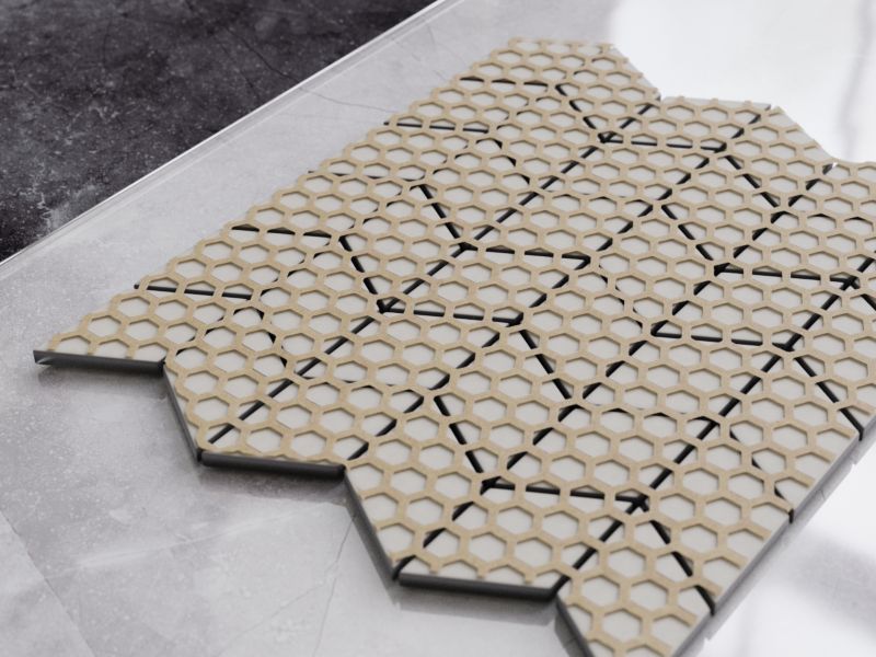 Mozaika szklana Ilcom chevron romb silver srebrna chrom metallic struktura 30.5 x 26.5 cm 1 szt.