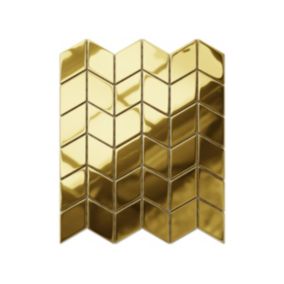 Mozaika szklana Ilcom chevron romb złota gold metallic 26.5 x 30.5 cm 1 szt.