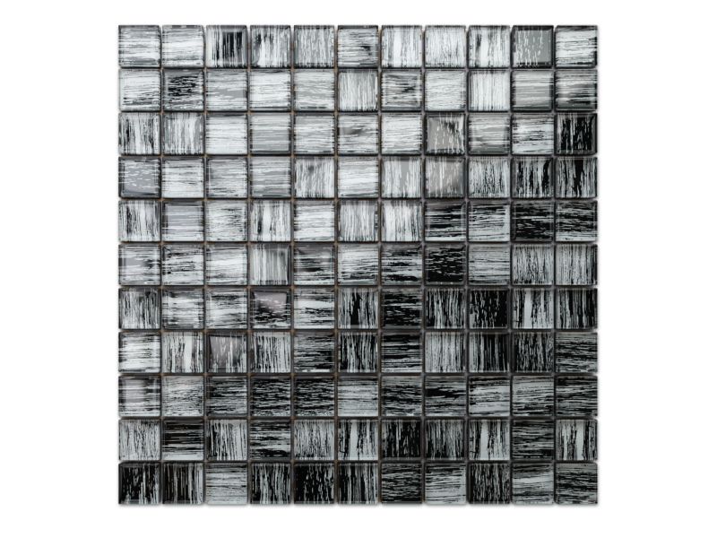 Mozaika szklana Ilcom czarna nero brzoza 30x30cm 1 szt.