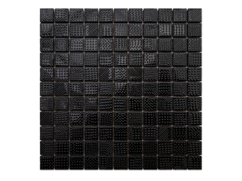 Mozaika szklana Ilcom czarna nero sweter 30x30cm  1 szt.