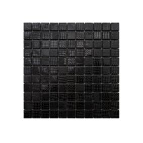 Mozaika szklana Ilcom czarna nero sweter 30x30cm  1 szt.