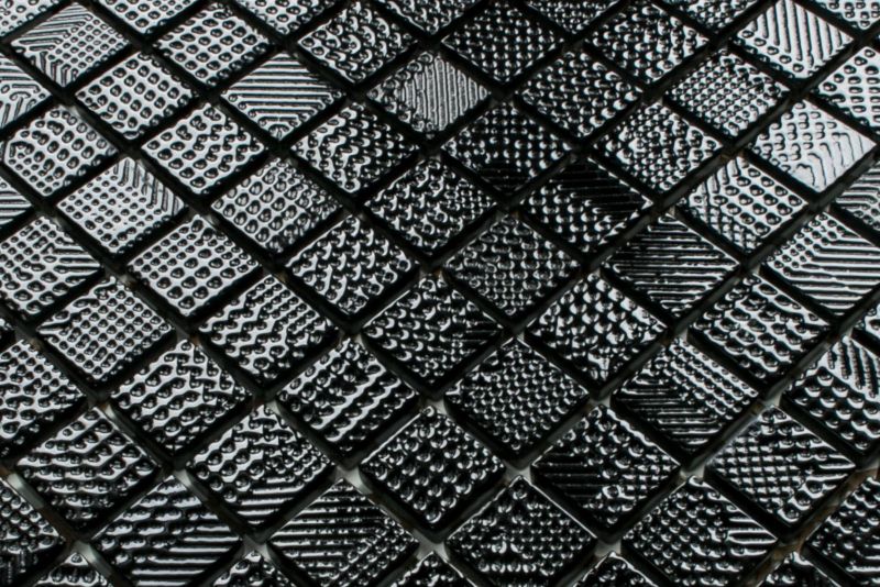 Mozaika szklana Ilcom czarna nero sweter 30x30cm  1 szt.