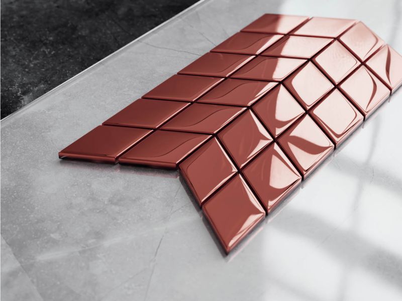 Mozaika szklana Ilcom double chevron copper rose metallic 17.2 x 29.8 cm 1 szt.
