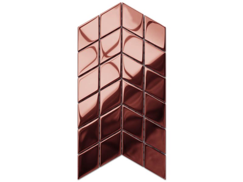 Mozaika szklana Ilcom double chevron copper rose metallic 17.2 x 29.8 cm 1 szt.