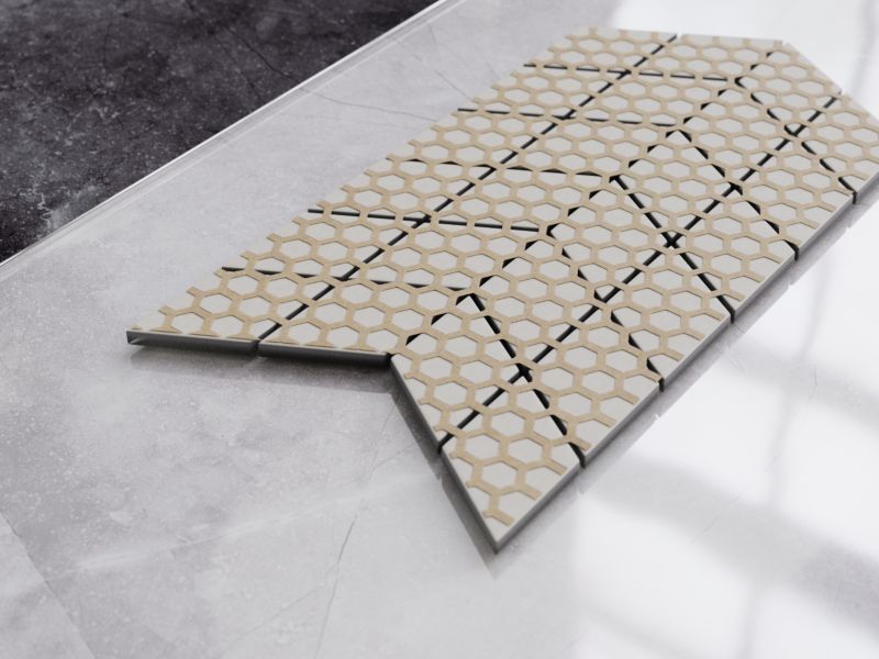 Mozaika szklana Ilcom double chevron romb silver srebrna chrom metallic 17.2 x 29.8 cm 1 szt.