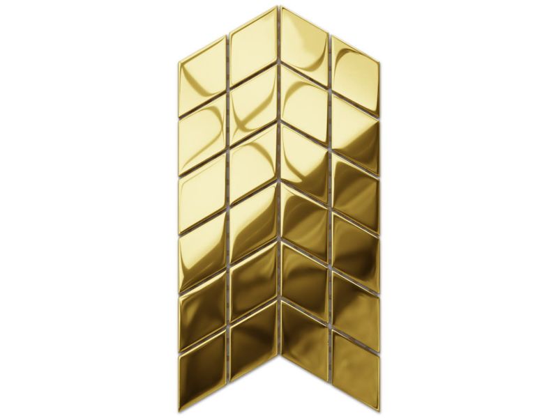 Mozaika szklana Ilcom double chevron romb złota gold metallic 17.2 x 29.8 cm 1 szt.
