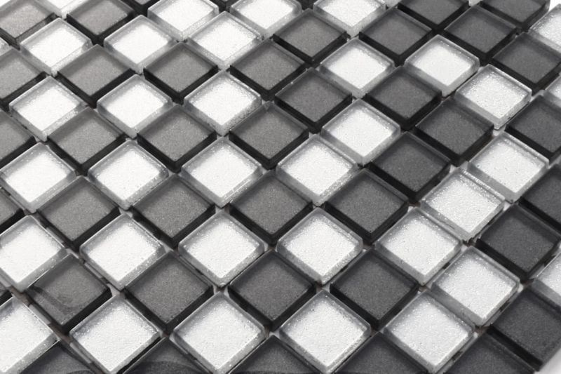 Mozaika szklana Ilcom grafit silver brokat mix 30x30cm 1 szt.