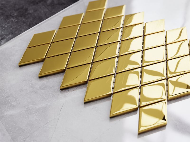 Mozaika szklana Ilcom karo romb złota gold metallic 25 x 29.2 cm 1 szt.