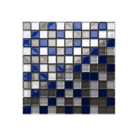 Mozaika szklana Ilcom kobalt srebrna grafit 30x30cm 1 szt.