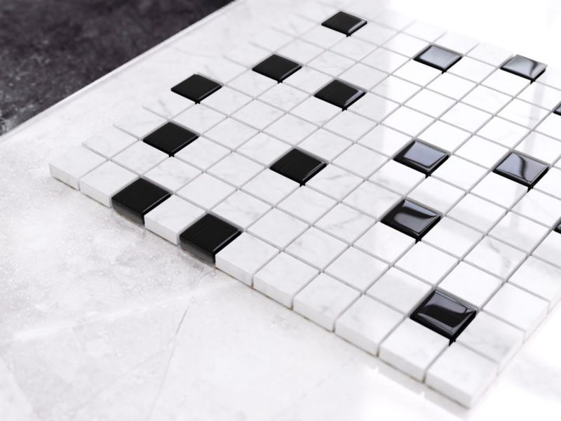 Mozaika szklana Ilcom marmur black marble czarna 30x30cm 1 szt.