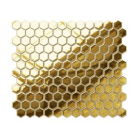 Mozaika szklana Ilcom mini heksagon gold złota metallic 26.0 x 30.0 cm 1 szt.