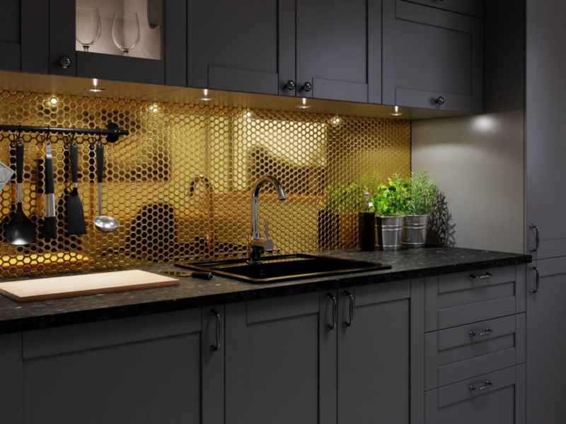 Mozaika szklana Ilcom mini heksagon gold złota metallic 26.0 x 30.0 cm 1 szt.