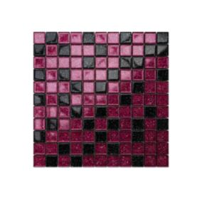 Mozaika szklana Ilcom nero czarna lila brokat 30x30cm  1 szt.