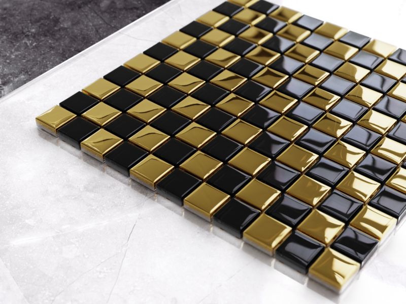 Mozaika szklana Ilcom nero gold 30x30cm 1 szt.