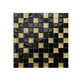 Mozaika szklana Ilcom nero goldstar d'oro 30x30cm 1 szt.