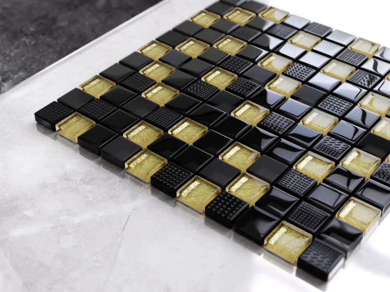 Mozaika szklana Ilcom nero goldstar d'oro 30x30cm 1 szt.