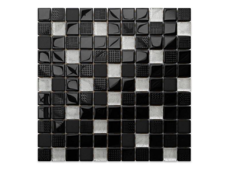 Mozaika szklana Ilcom nero silverstar 30x30cm 1 szt.