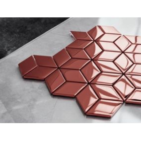 Mozaika szklana Ilcom romb diamond copper rose metallic 26.5 x 30.5 cm 1 szt.