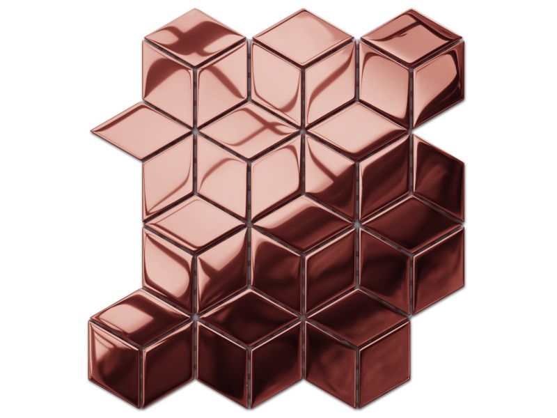 Mozaika szklana Ilcom romb diamond copper rose metallic 26.5 x 30.5 cm 1 szt.