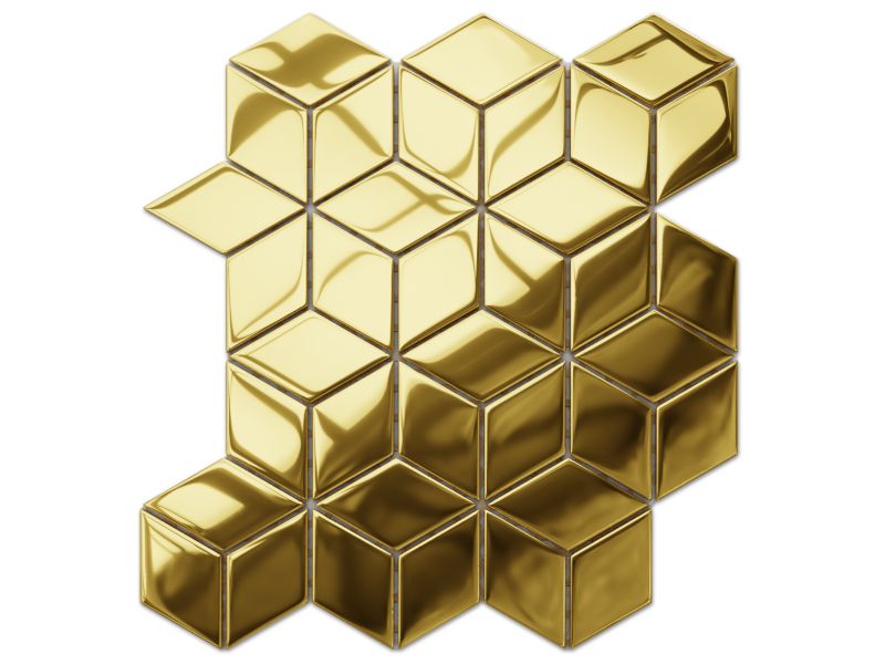 Mozaika szklana Ilcom romb diamond złota gold metallic 30.5 x 26.5 cm 1 ...