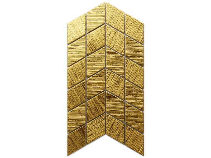 Mozaika szklana Ilcom romb double chevron złota gold struktura 17.2 x 29.8 cm 1 szt.