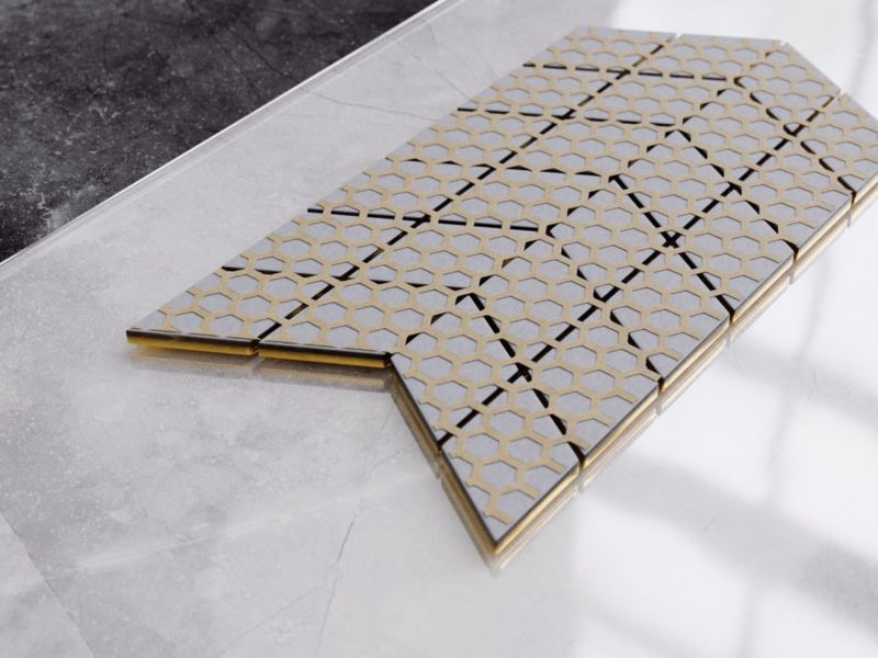 Mozaika szklana Ilcom romb double chevron złota gold struktura 17.2 x ...