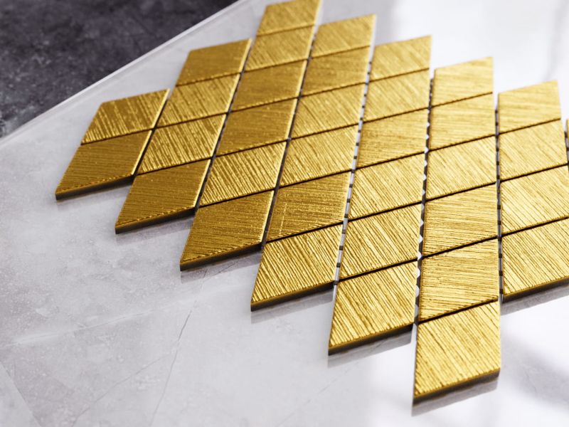 Mozaika szklana Ilcom romb karo złota gold struktura 25.0 x 29.2 cm 1 szt.