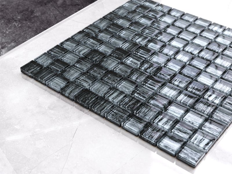Mozaika szklana Ilcom srebrna aluminium jeans 30x30 1 szt.