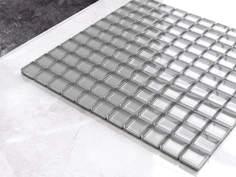 Mozaika szklana Ilcom srebrna silver metallic 30x30cm 1 szt.