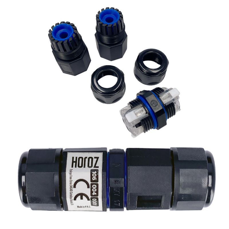 Mufa hermetyczna HOROZ konektor kablowy, IP68, prosty, 0.5-2.5mm², 16A, 250V  10szt