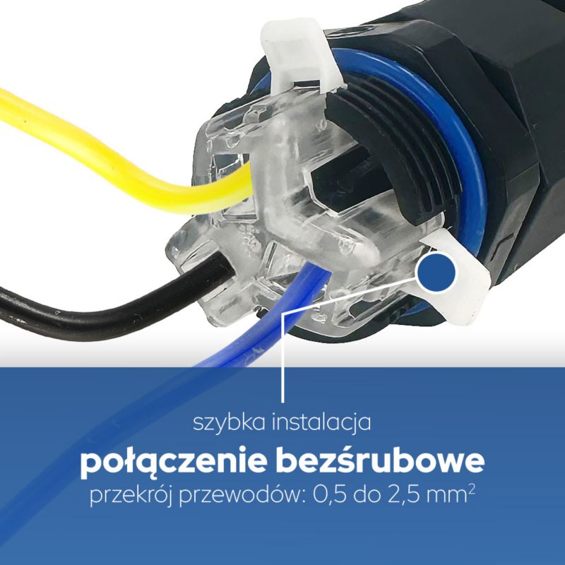 Mufa hermetyczna HOROZ konektor kablowy, IP68, prosty, 0.5-2.5mm², 16A, 250V  10szt