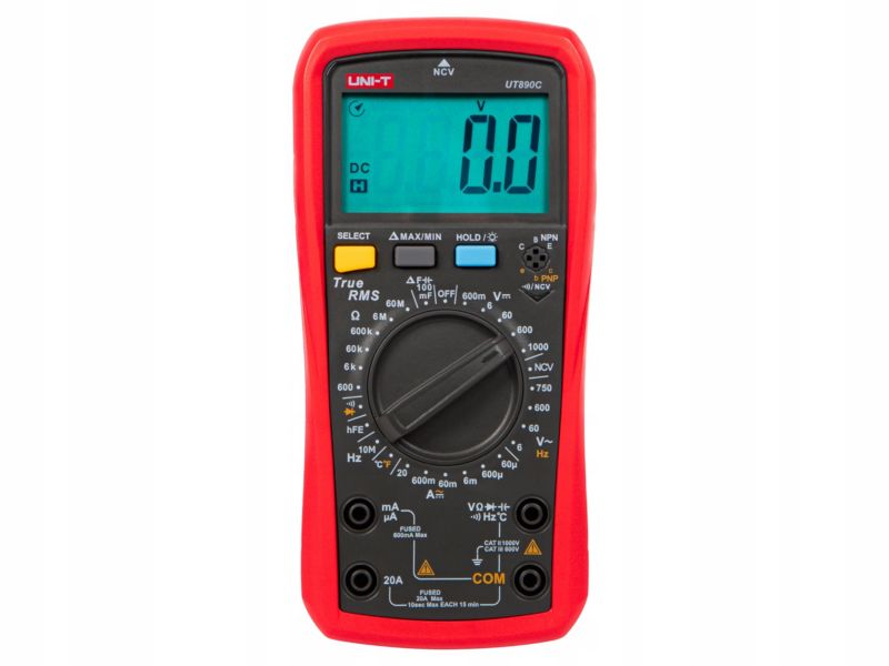 Multimetr UNI-T miernik cyfrowy prądu napięcia LCD zestaw TrueRMS UT890C 1 szt.