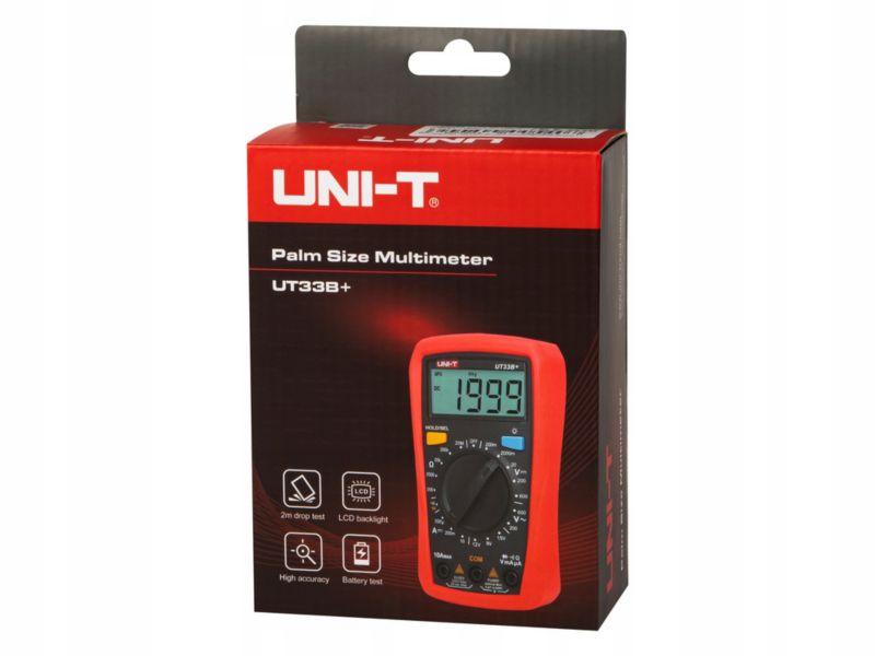 Multimetr UNI-T miernik prądu cyfrowy tester napięcia baterii LCD UT33V+ 1 szt.