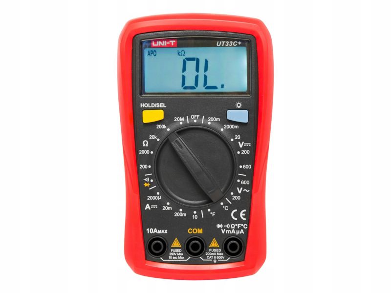 Multimetr UNI-T profesjonalny cyfrowy miernik prądu napięcia LCD UT33C+ 1 szt.