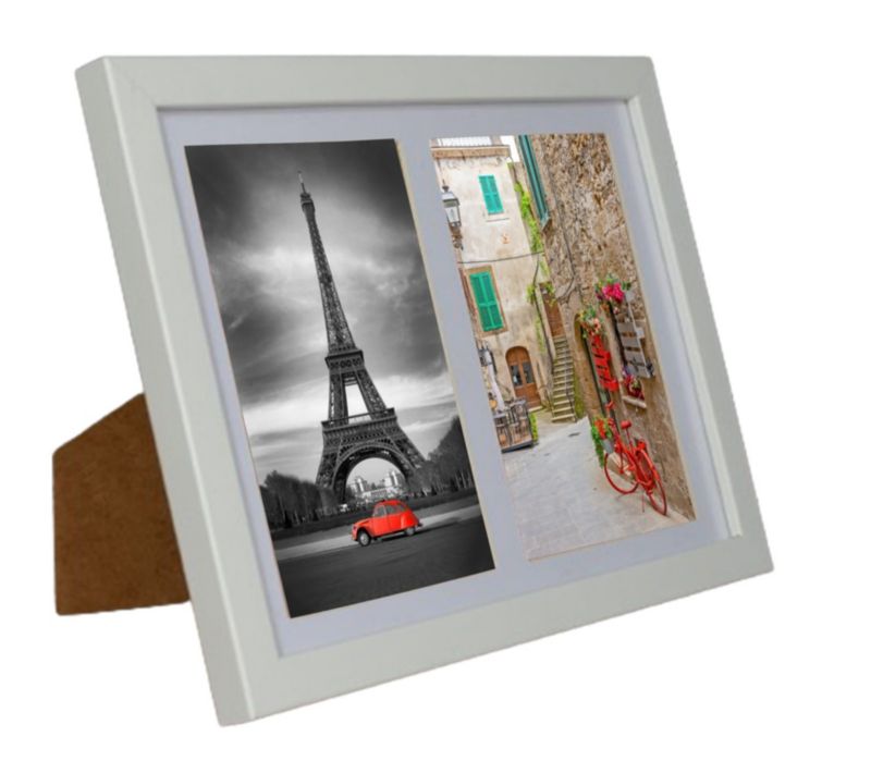 Multiramka BD art Basic 17x23 passe-partout 2 zdjęcia 10x15 biała 1 szt.