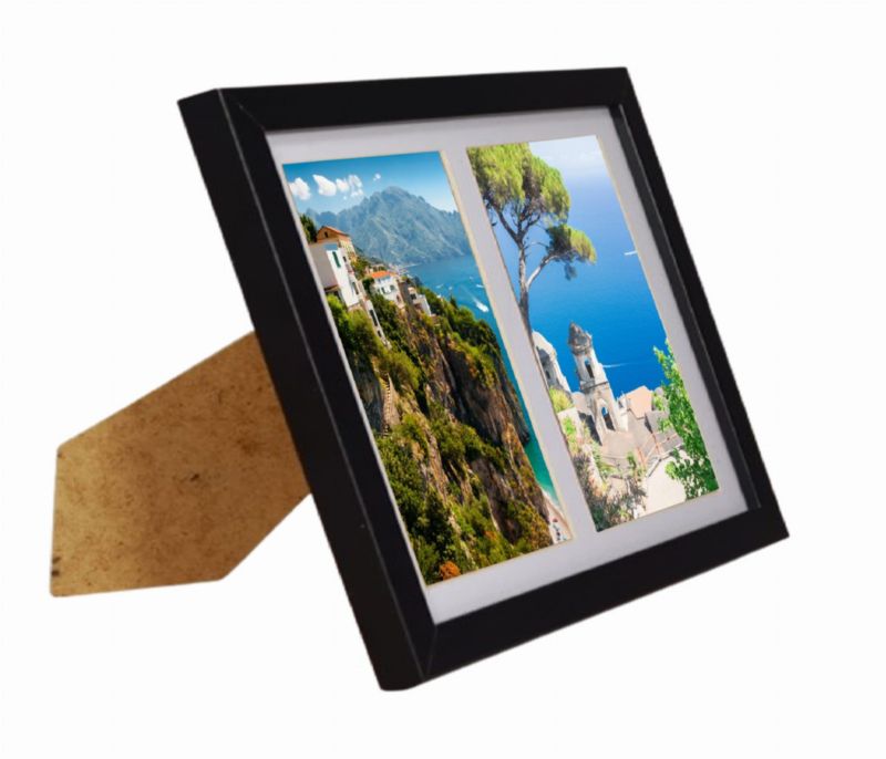 Multiramka BD art Basic 17x23 passe-partout 2 zdjęcia 10x15 czarna 1 szt.
