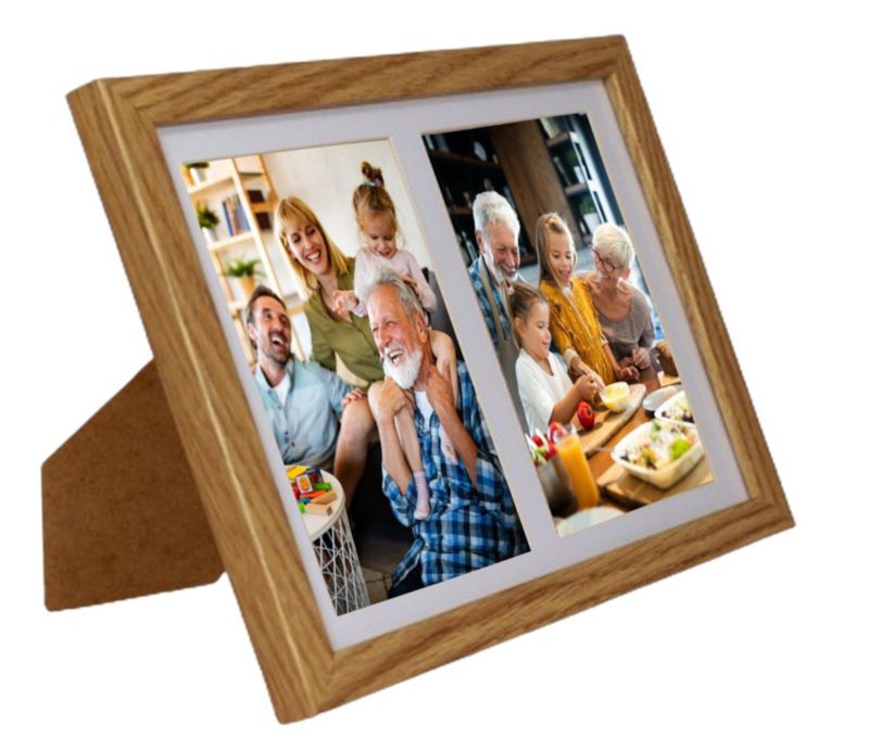Multiramka BD art Basic 17x23 passe-partout 2 zdjęcia 10x15 dębowa 1 szt.