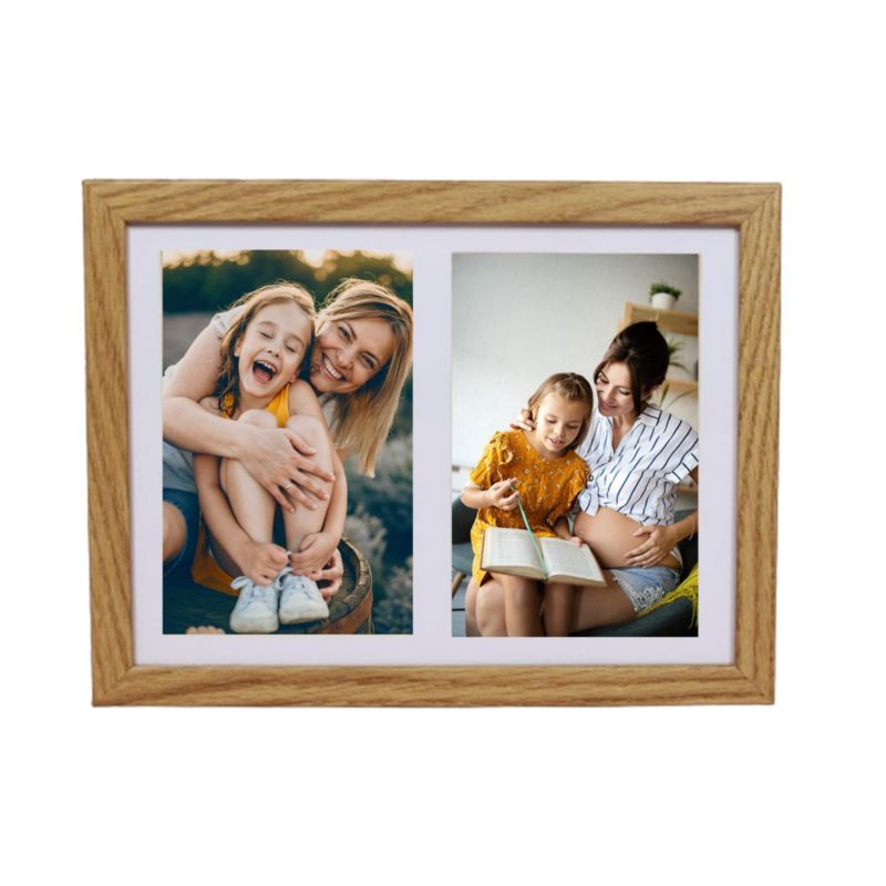 Multiramka BD art Basic 17x23 passe-partout 2 zdjęcia 10x15 dębowa 1 szt.