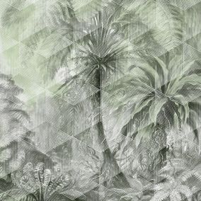 Mural winylowy na flizelinie GoodHome Tanan palmy jasny zielony