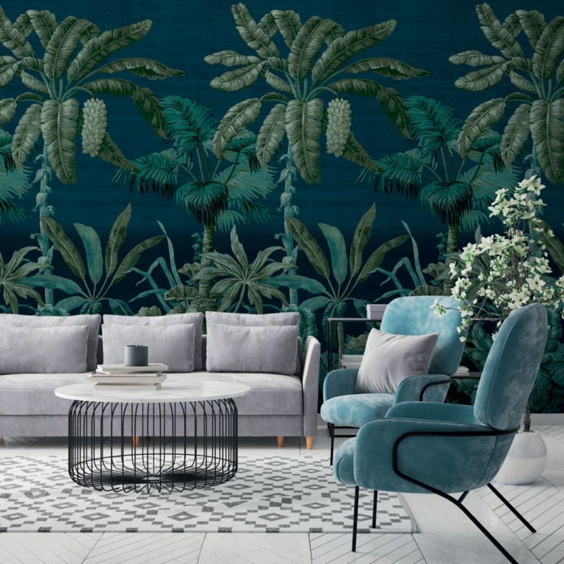 Mural winylowy na flizelinie GoodHome Tugtu tropikalny niebieski