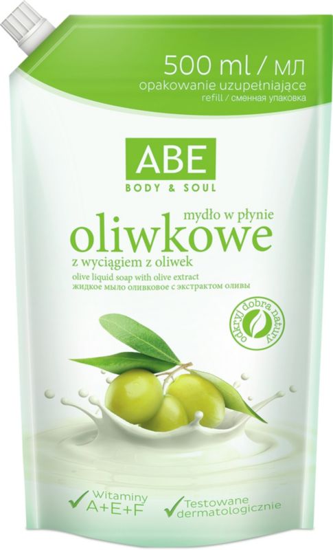 Mydło w płynie ABE oliwkowe w saszetce 500 ml