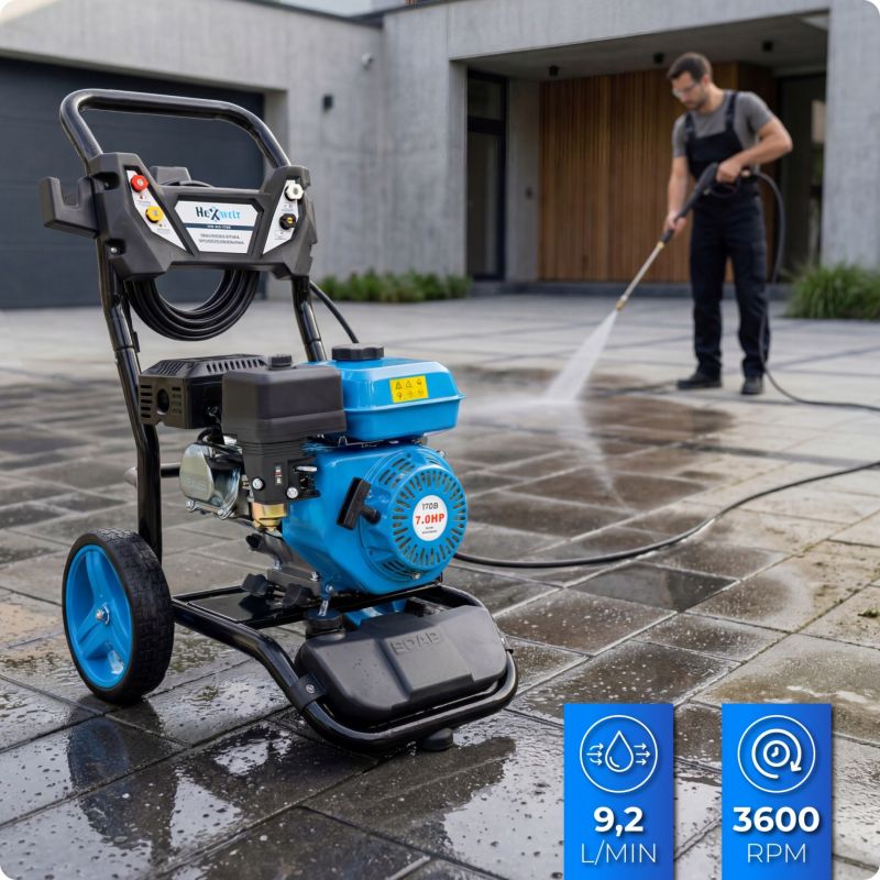 Myjka ciśnieniowa spalinowa HEXWELT 170 Bar 7 KM 9,2 l/min + 4 dysze 1szt.