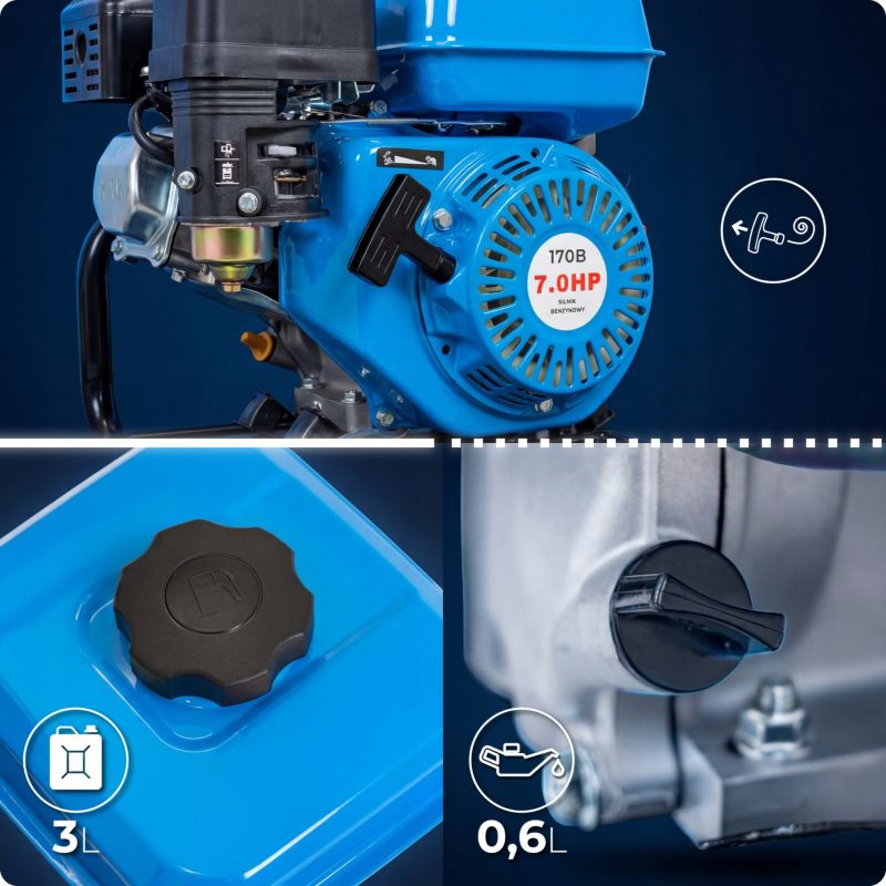 Myjka ciśnieniowa spalinowa HEXWELT 170 Bar 7 KM 9,2 l/min + 4 dysze 1szt.