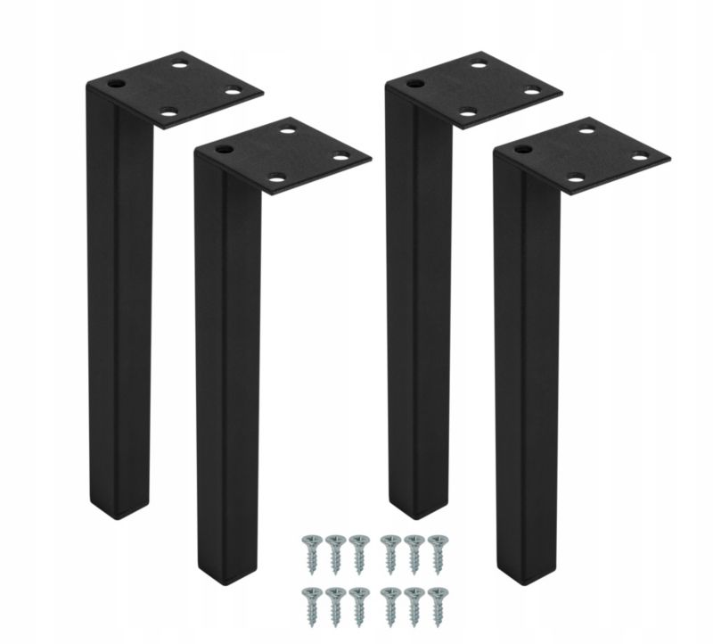 Nóżki meblowe czarne metalowe 20 cm komplet 4 sztuki styl loftowy 1 szt.