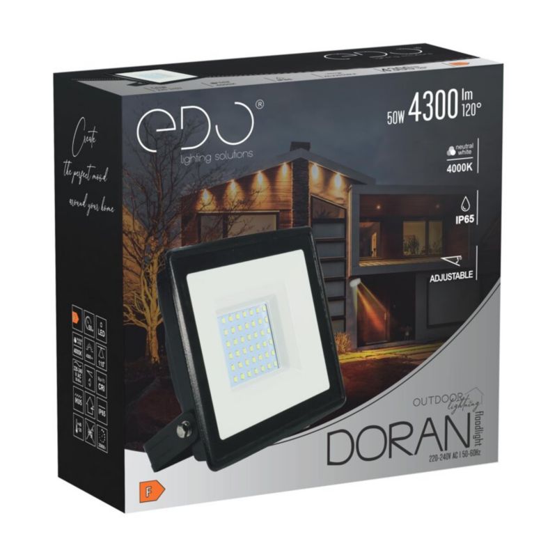 Naświetlacz Edo Doran LED 50W 4000K neutralna 4300lm IP65   1 szt.